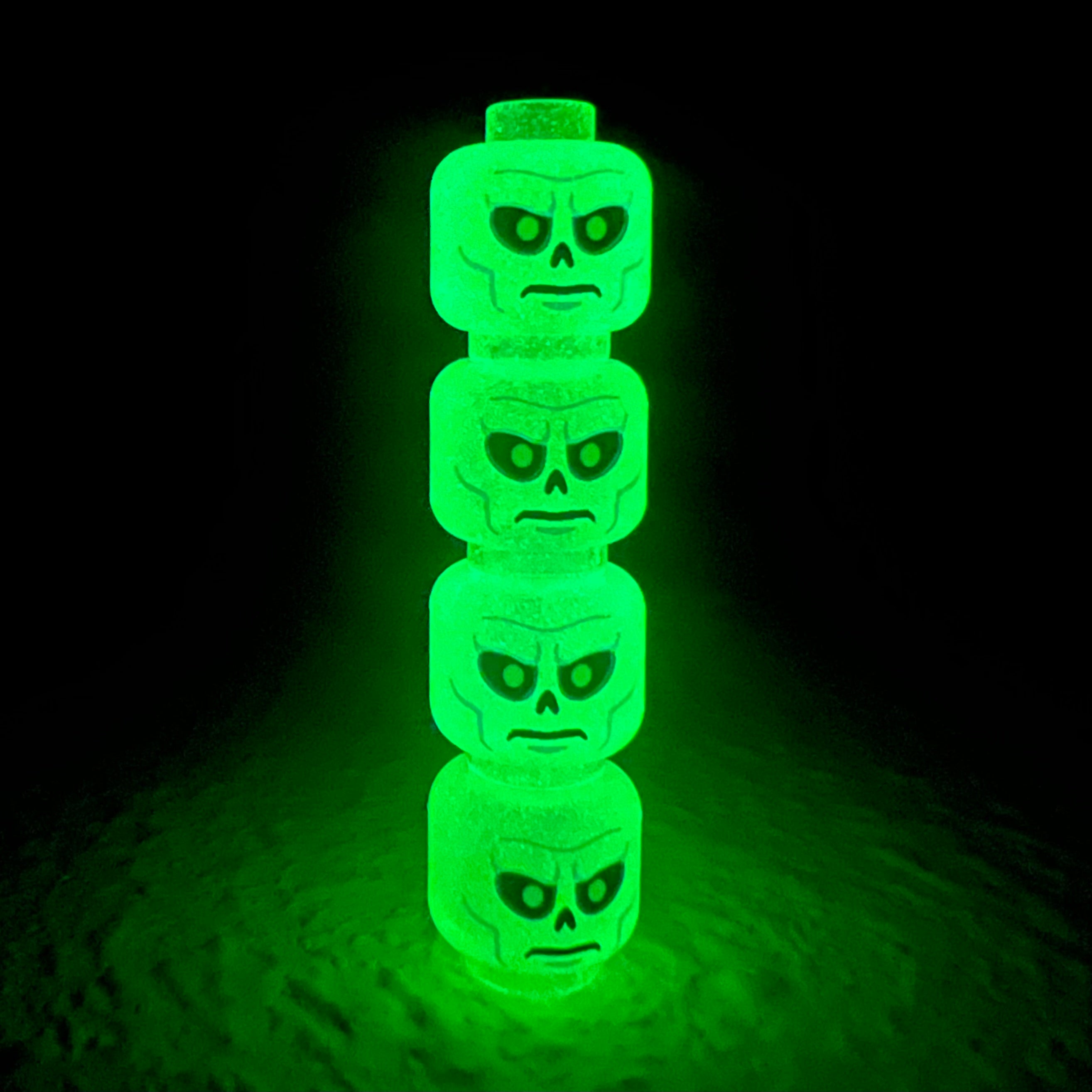 Unalive person trans green GLOW HEAD ONLY