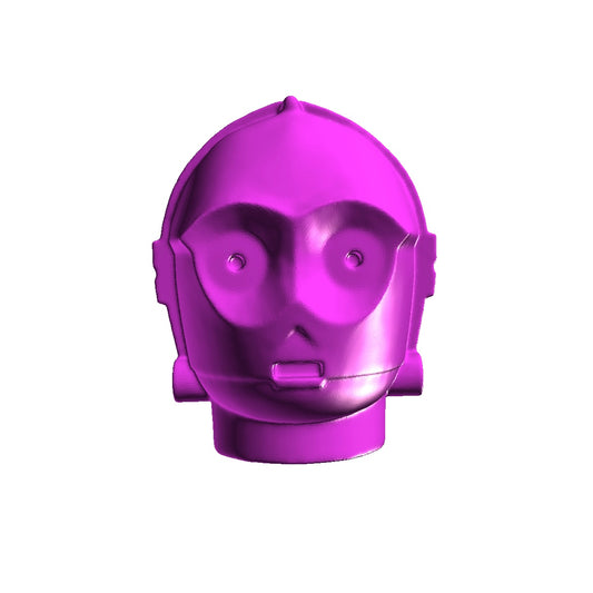Custom Lego neon pink protocol droid head