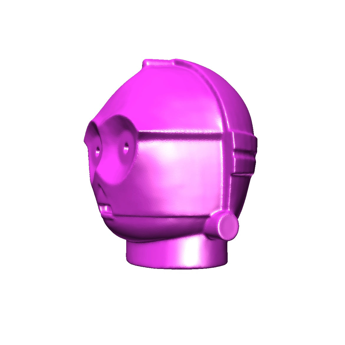 Custom Lego neon pink protocol droid head