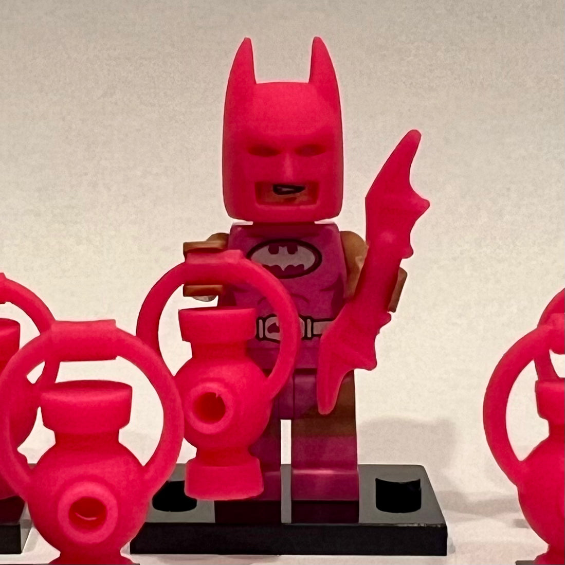 Custom Lego neon pink Batman helmet cowl RESIN PRINTED